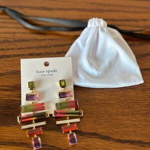 Kate Spade Earrings with Green, Pink, Purple and Orange Gems